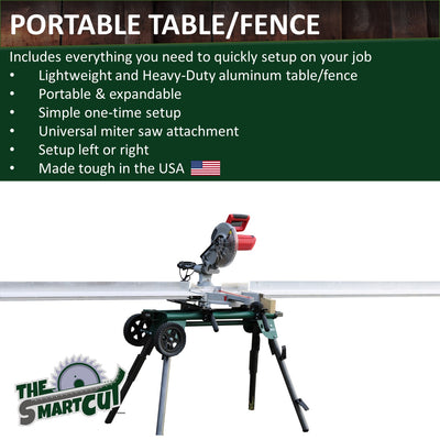 Portable Miter Saw Table/Fence and Measuring System