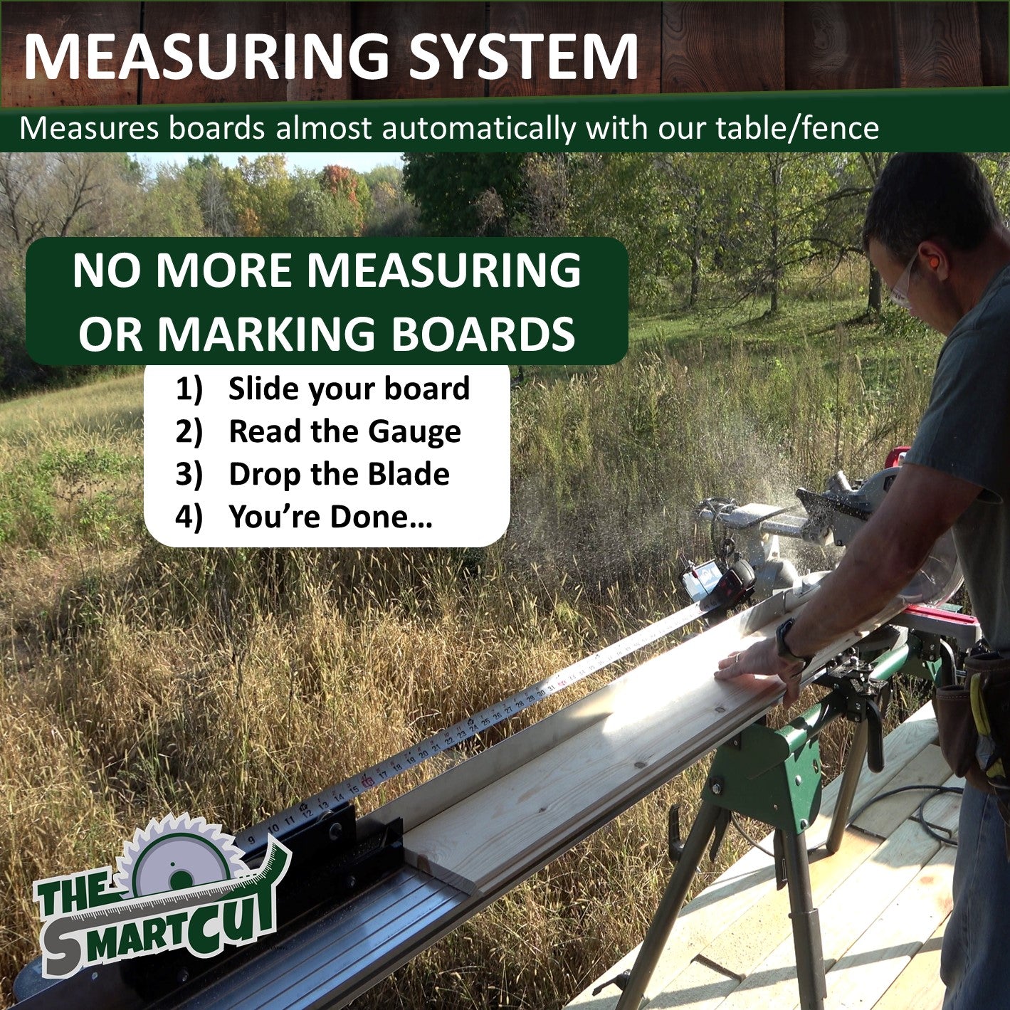 The Smart Cut | Miter Saw Table Fence And Measuring System